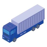 isometrisk blå leverans lastbil vektor