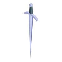simpel Illustration von ein mittelalterlich Schwert mit ein lila Klinge auf ein Weiß Hintergrund vektor