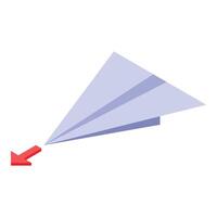 papper flygplan landning nära mål illustration vektor