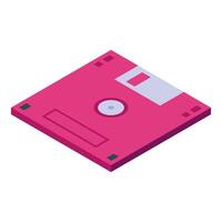 Jahrgang Rosa Diskette Platte Illustration vektor