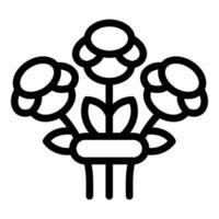 enkel svart och vit illustration av tre stiliserade blommor, perfekt för ikoner eller logotyper vektor