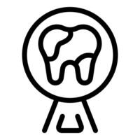dental ikon med förstorande glas vektor
