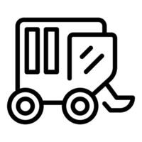 Müll Container auf Räder Linie Symbol vektor
