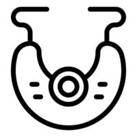 schwarz und Weiß Illustration von ein Stethoskop, ein Symbol zum Gesundheitswesen und Medizin vektor