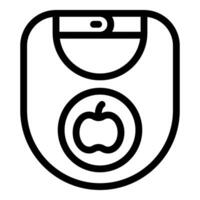 Baby Lätzchen Symbol mit Apfel Motiv vektor
