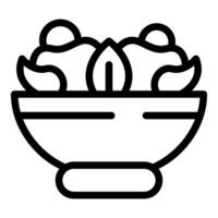 schwarz und Weiß Symbol von ein Salat Schüssel vektor