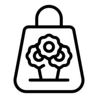 Blume Muster Einkaufen Tasche Symbol vektor