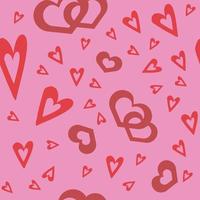 rote Herzen auf einem nahtlosen Muster des rosa Hintergrundes vektor
