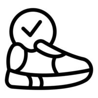 Linie Kunst Uhr Sneaker Symbol vektor