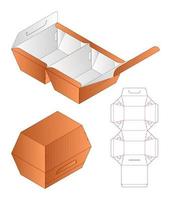 Box Verpackung gestanzte Vorlage Design. 3D-Modell vektor