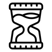 svart och vit illustration av en klassisk timglas symboliserar tid vektor