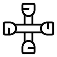 schwarz und Weiß Kreuz Schlüssel Symbol vektor