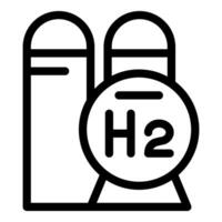 schwarz und Weiß Symbol von Wasserstoff Treibstoff Zellen, Darstellen sauber Energie vektor