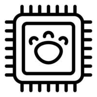 Karikatur Mikrochip Maskottchen mit lächelnd Gesicht vektor