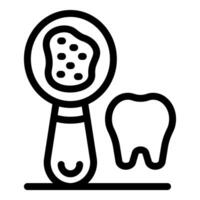 dental hälsa ikon med tand och borsta vektor