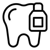 Dental Gesundheit Symbol mit Zahn und Mundwasser vektor