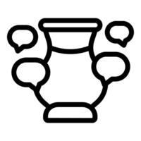 Plaudern Luftblasen Symbol mit Vase gestalten vektor