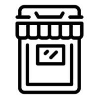 simpel schwarz Linie Kunst von ein Lebensmittelgeschäft Geschäft Symbol geeignet zum verschiedene Designs vektor