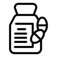Rezept Flasche und Tabletten Symbol vektor