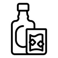 Whiskey Flasche und Glas Symbol vektor