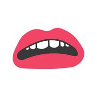 traurig Lippen Mund Gesichts- Ausdruck mit Zähne vektor