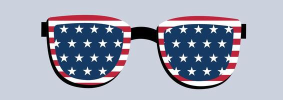 patriotisch Sonnenbrille mit amerikanisch Flagge glücklich 4 th Juli und Unabhängigkeit Tag. vierte von Juli Unabhängigkeit Tag Amerika. vektor