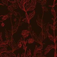 Geum Rivale Blumen, wild Pflanzen dekorativ Hintergrund. Hand gezeichnet Jahrgang nahtlos Muster. botanisch sanft Blumen- Hintergrund. vektor