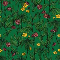 geum rival och gul anemon blommor, vild växter dekorativ tapet. hand dragen årgång sömlös mönster. botanisk mild blommig bakgrund. färgrik design för slå in, textil, skriva ut etc. vektor