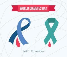värld diabetes dag medvetenhet affisch baner vektor