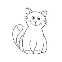 enkel målarbok. svartvit färg för barn. en fin kattunge vektor