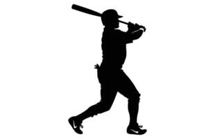 Baseball Spieler Silhouette. Baseball Spieler, isoliert Illustration. Baseball Teig, Sport Menschen Silhouette. vektor