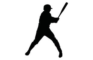 baseboll spelare silhuett. baseboll spelare, isolerat illustration. baseboll smet, sporter människor silhuett. vektor