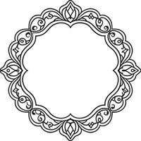 Rahmen mit Blumen- Ornament Illustration schwarz und Weiß vektor