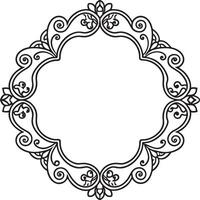 Rahmen mit Blumen- Ornament Illustration schwarz und Weiß vektor