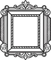 dekorativ ram med prydnad illustration svart och vit vektor