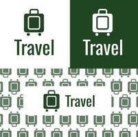 enkel grön bagage väska resa byrå logotyp vektor