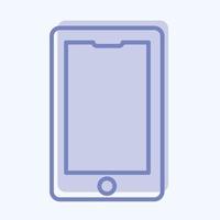 Icon Mobile - zweifarbiger Stil, einfache Illustration, bearbeitbarer Strich vektor