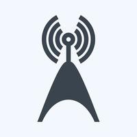 Symbol Telekommunikationsturm - Glyphenstil, einfache Illustration, bearbeitbarer Strich vektor