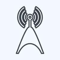 Symbol Telekommunikationsturm - Linienstil, einfache Illustration, bearbeitbarer Strich
