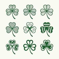 uppsättning shamrock laves ikoner vektor