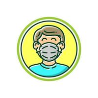 luftföroreningar masker ikon vektor