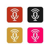 minimalistisches und einfaches Podcast-Logo-Symbol vektor