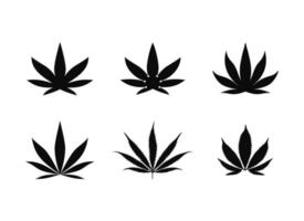 Marihuana Cannabis Hanf Ganja Topf Logo Icon Set Sammlungen vektor