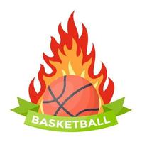basket flammande koncept vektor