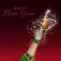 flaska champagne explosion, firar det nya året vektor