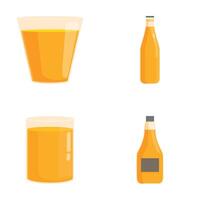 sortiert Orange Saft Behälter einstellen vektor