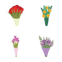 sortiert Blumensträuße von Blumen Illustration vektor