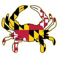 Maryland Flagga Krabba Isolerade Vektor Illustration