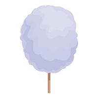 Illustration von ein wunderlich Baumwolle Süßigkeiten Baum mit ein Pastell- Blau Krone und braun Kofferraum vektor