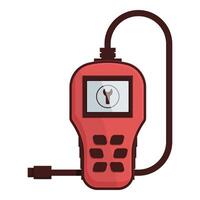 Grafik von ein rot Digital Multimeter, isoliert auf ein Weiß Hintergrund, abbilden elektronisch testen vektor